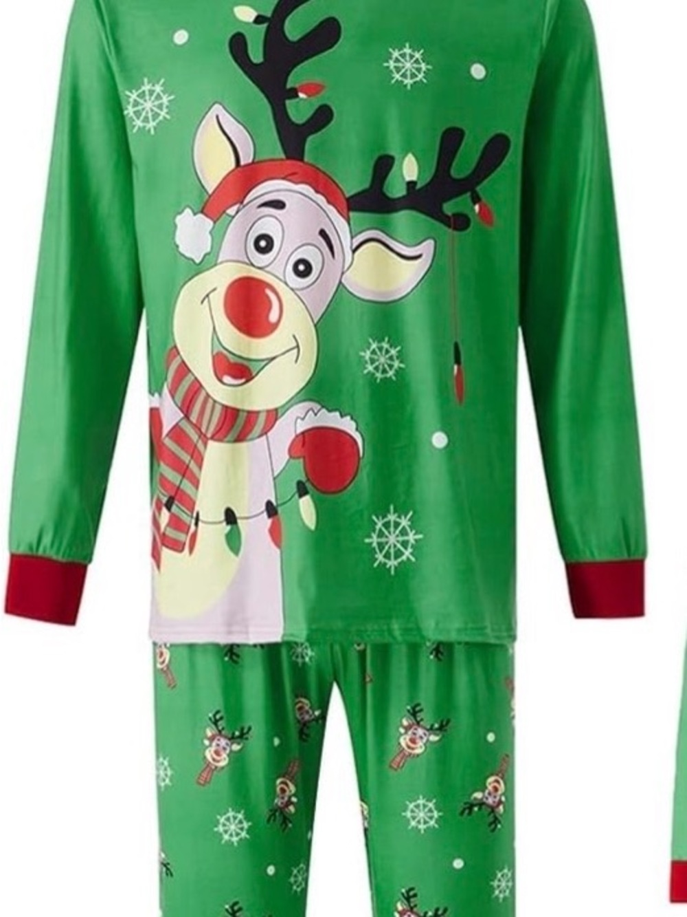 Men’s Green Reindeer Holiday Pajama Set
